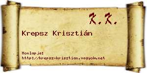 Krepsz Krisztián névjegykártya
